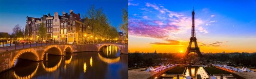 Amsterdam and Paris